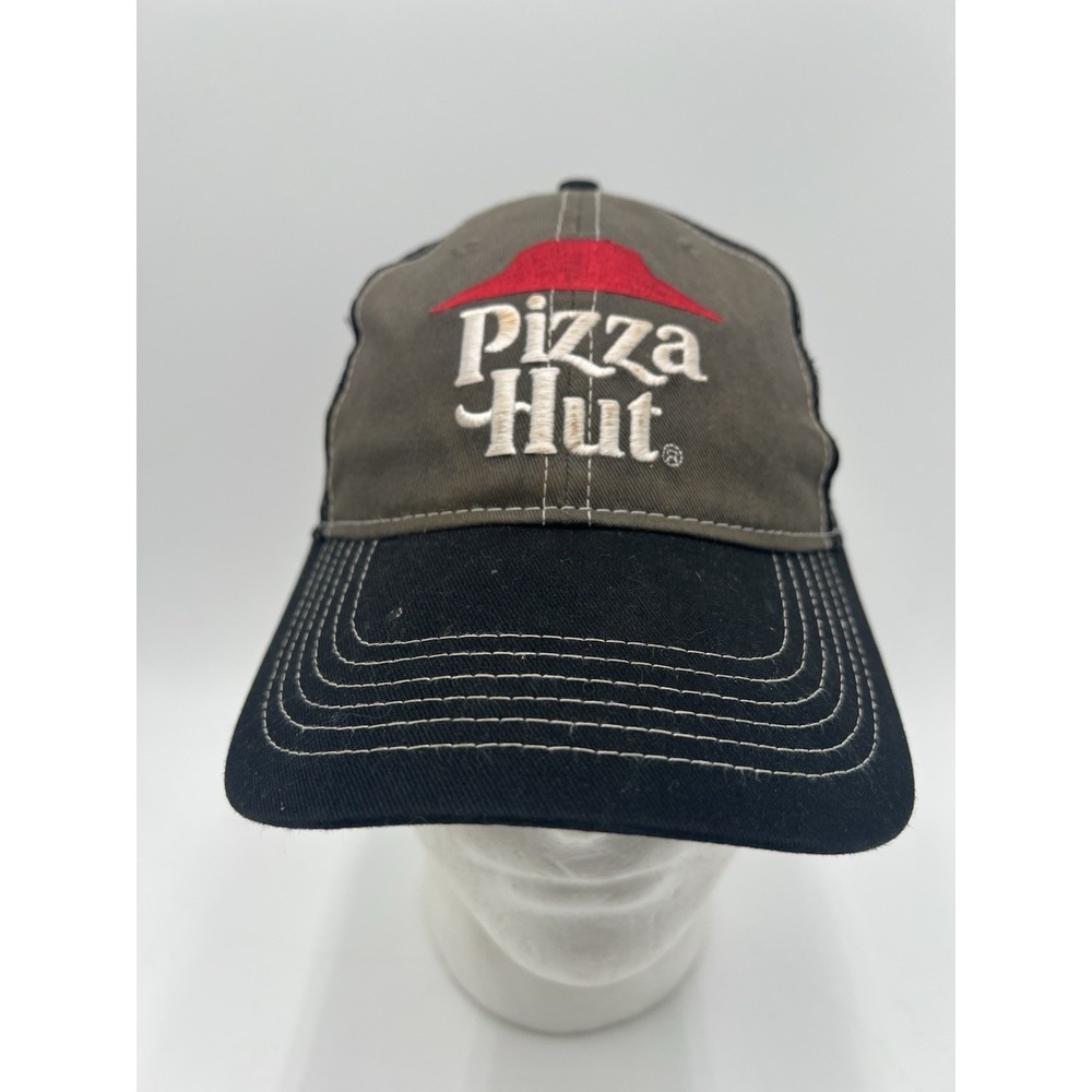 Pizza Hut Logo Hat Gray Black‎ Mesh Snapback Cap IQ Appareal Adjustable